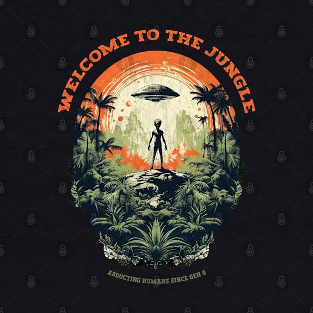 Retro Alien Abduction: Genesis 6 - Peru Jungle - Alien Jungle Watchers by Graphics Gurl